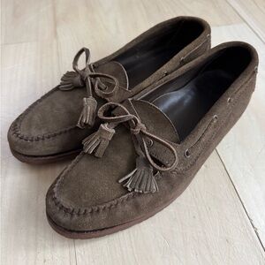 Paul Stuart Suede Loafer with Trim and Tassel